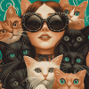 Cat Lady Animation Diamond Painting