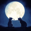 Cats Under Moonlight Diamond Painting