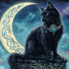 Celtic Black Cat Moon Diamond Painting