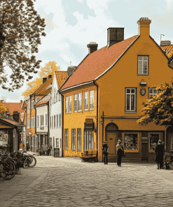 Central Lund Street View Diamond Painting