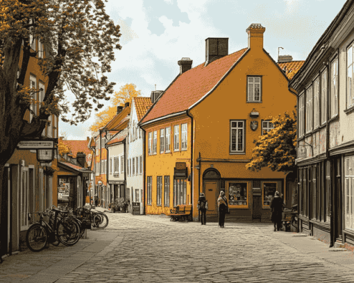 Central Lund Street View Diamond Painting