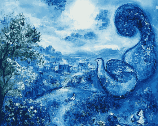 Chagall Blue Landscape Vintage Diamond Painting