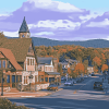 Charming Lake Placid Buildings Diamond Painting