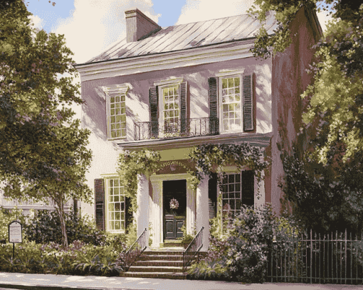 Charming Savannah Houses Diamond Painting