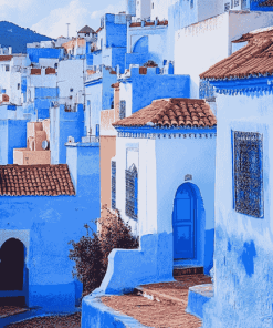 Chefchaouen Blue Homes Diamond Painting