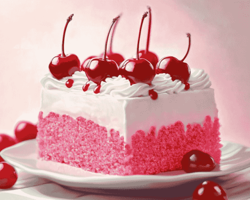 Cherry Cake Delight Diamond Painting