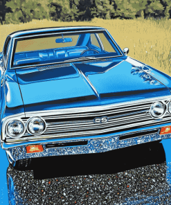 Chevrolet 67 Chevelle Blue Car Diamond Painting