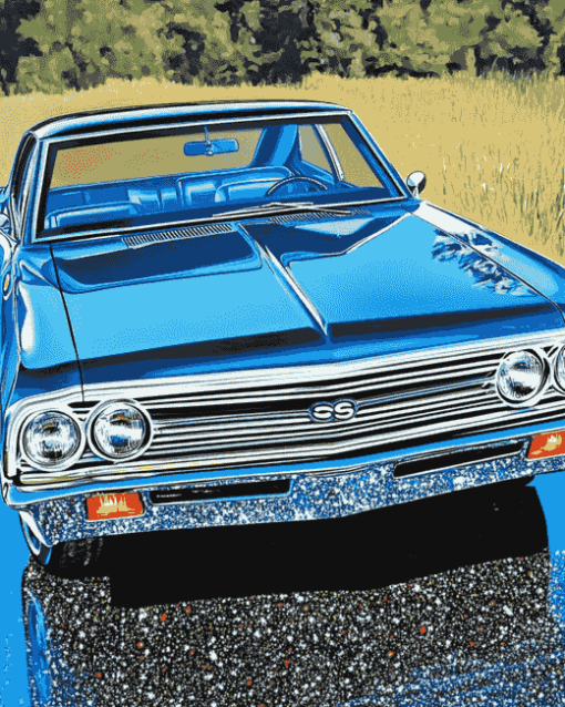 Chevrolet 67 Chevelle Blue Car Diamond Painting