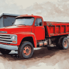 Chevrolet Red Engine Truck Diamond Painting