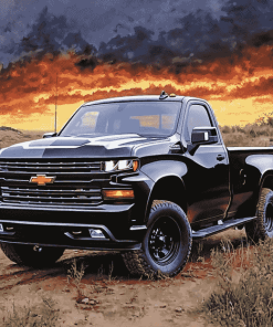 Chevy Truck with Powerful Engine Diamond Painting