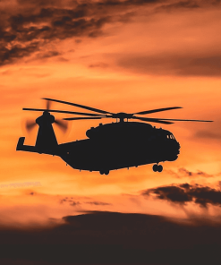 Chinook Aircraft Sunset Diamond Painting