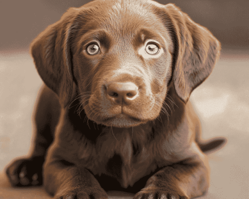 Chocolate Labrador Puppy Diamond Painting