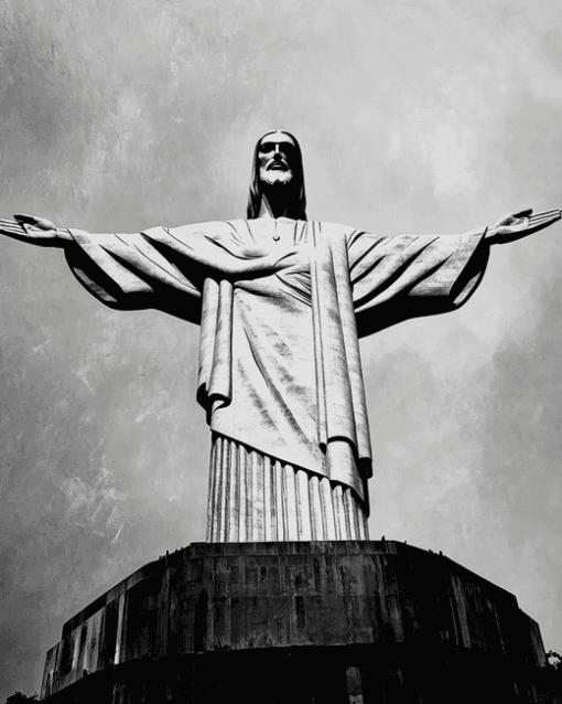 Christ The Redeemer Monochrome Diamond Painting