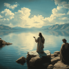 Christ at Lake Tiberias Vintage Diamond Painting