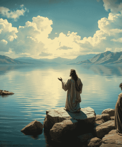 Christ at Lake Tiberias Vintage Diamond Painting