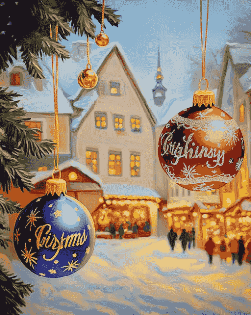 Christkindlesmarkt Christmas Ornaments Diamond Painting