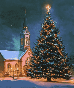 Christmas Church Cathedral Diamond Painting