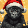 Christmas Gorilla Animation Diamond Painting