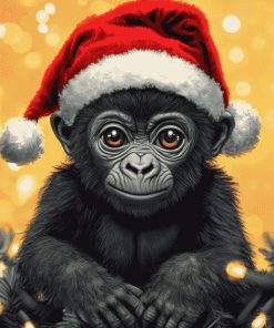 Christmas Gorilla Animation Diamond Painting