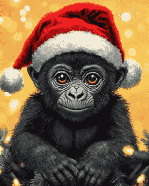 Christmas Gorilla Animation Diamond Painting