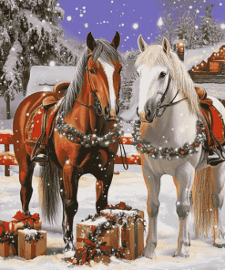 Christmas Horse Magic Diamond Painting