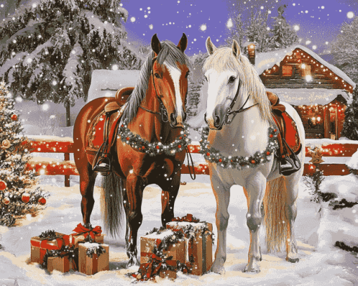 Christmas Horse Magic Diamond Painting