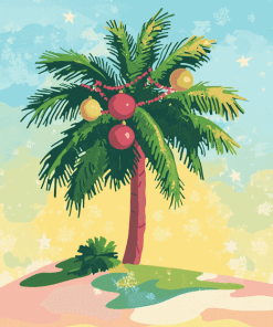 Christmas Palm Tree Art Diamond Painting