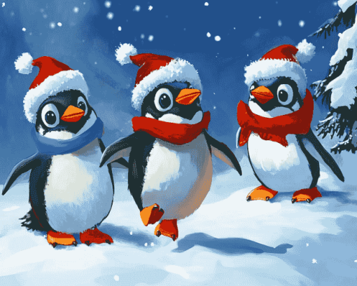 Christmas Penguin Animation Diamond Painting