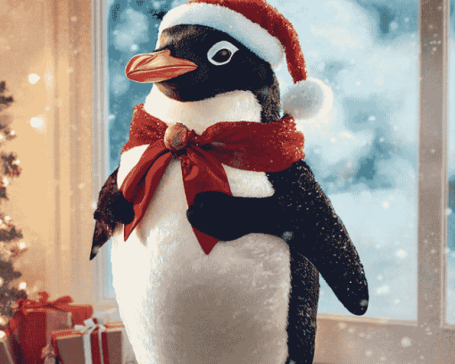 Christmas Penguin Birds Diamond Painting