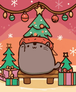 Christmas Pusheen Animation Diamond Painting