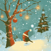 Christmas Robin Winter Scene Diamond Painting