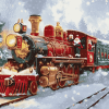 Christmas Santa Claus Train Diamond Painting