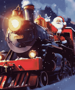 Christmas Santa Train Diamond Painting