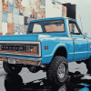 Classic Blue 1968 Chevrolet Truck Diamond Painting