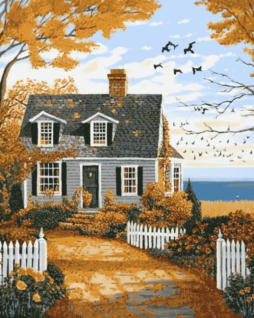 Classic Cape Cod House Diamond Painting