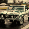 Classic Green Mustang Car Diamond Painting