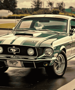 Classic Green Mustang Car Diamond Painting