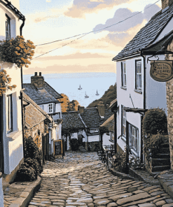 Clovelly Streets and Buildings Diamond Painting