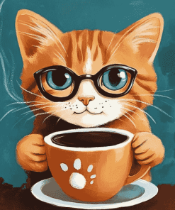 Coffee Cat Diamond Painting