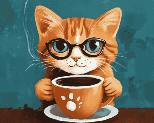 Coffee Cat Diamond Painting