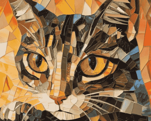 Collage Mosaic Cat Diamond Painting