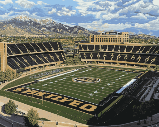 Colorado Buffaloes Stadium Landscape Diamond Painting