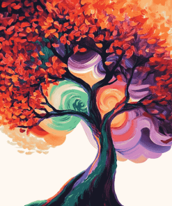 Colorful Abstract Female Tree Diamond Painting