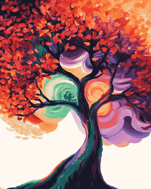 Colorful Abstract Female Tree Diamond Painting