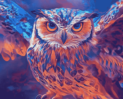 Colorful Abstract Owl Diamond Painting