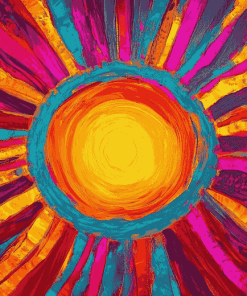 Colorful Abstract Sun Diamond Painting