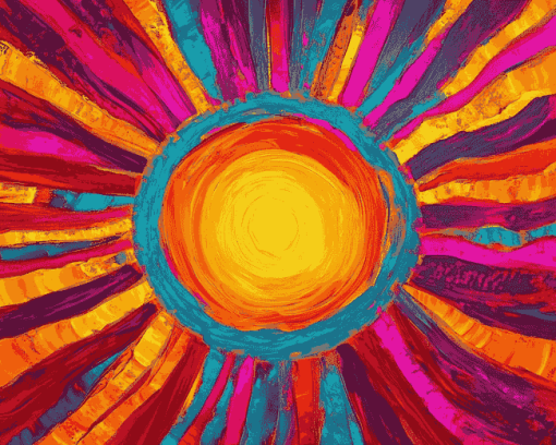 Colorful Abstract Sun Diamond Painting