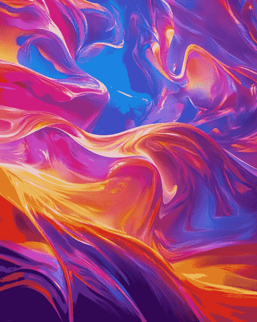 Colorful Abstract Waves Diamond Painting