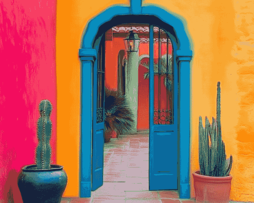 Colorful Andalusia Hacienda Diamond Painting