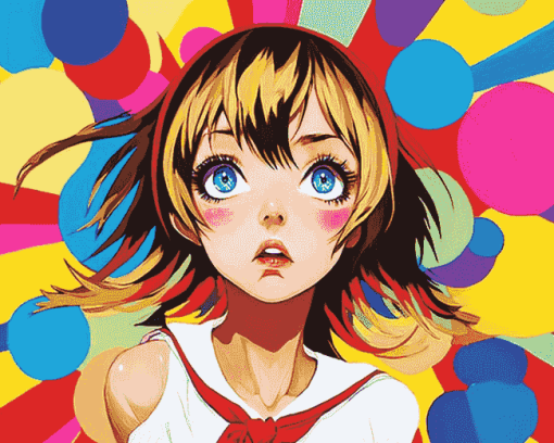 Colorful Anime Girl Diamond Painting